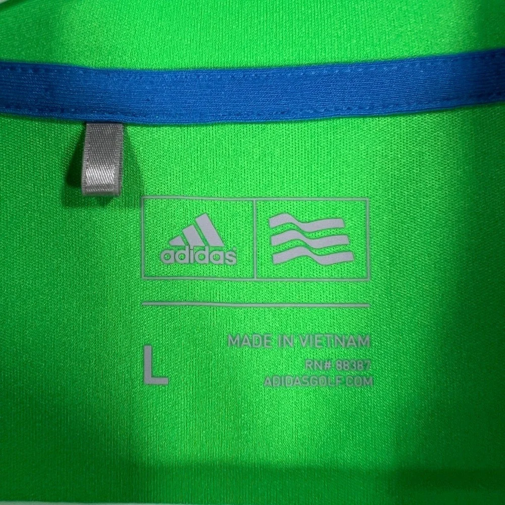 Adidas Polo‎ Shirt Mens Large Green Short Sleeve Casual Golf Performance